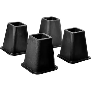 5 to 6-inch SUPER QUALITY Black bed risers, helps you storage under the bed 4-pack (Black)