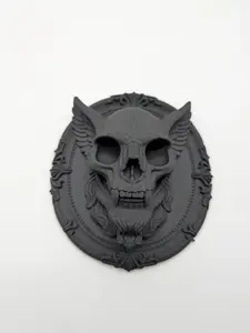 Gothic Vampiric Gargoyle Wall Art – Dark Fantasy Skull Decor