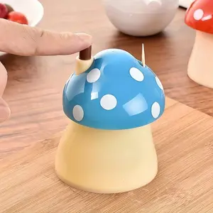 1pc Cute mushroom toothpick holder - press open, portable kitchen and dining toothpick dispenser