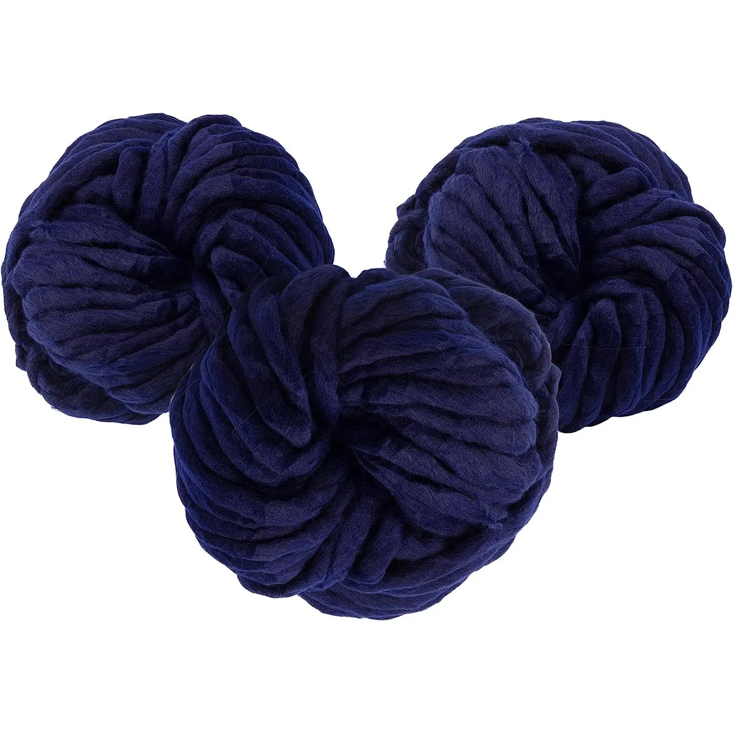 iDIY Chunky Vegan Wool Yarn 3 Pack (37 Yards Each Skein) -Navy Blue- Fluffy Warm Thick Yarn Perfect Soft Throw, Baby Blankets, Cozy Homemade Gifts, Arm Knitting, Crocheting, DIY Crafts & Art Projects