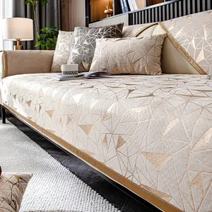 Geometric Pattern Sofa Cushion Cover, Sofa Slipcover, Bohemian Anti-Slip Dustproof Furniture Protector, Pet Scratch Resistant, Home Decor