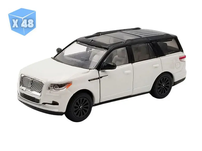 48 PACK 2024 Lincoln Navigator - Pristine White Metallic Diecast 1:64 Scale Model - Karson Diecast Co. A6410000