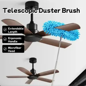 Extendable Telescopic Cleaning Duster Brush for Ceiling Fans, Microfiber Dusting Wand with Adjustable Length, Long Handle for Furniture & Electronics, Home Cleaning Tool