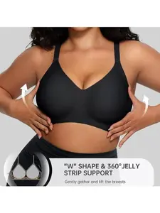 COKE Wireless Womens Comfortable Wireless Bras Push Up Bralettes Seamless Tshirts Bras Deep V Everyday Bras