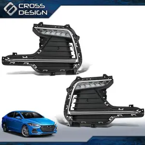 CROSSDESIGN LED Daytime Running Light with Turn Lamp Fit For 17-18 Hyundai Elantra Sport DRL