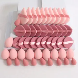 50pcs Velvet Puffs & Sponges Set for Wet/Dry Dual Use - Non-Latex Beauty Makeup Set Tools Perfect for All Skin Types Flawless Evening Cosmetic Smooth