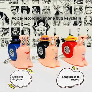 One Piece ASL Recording Phone Sound Button Toy Pendant Confession Message Keychain Figurine Creative Sound