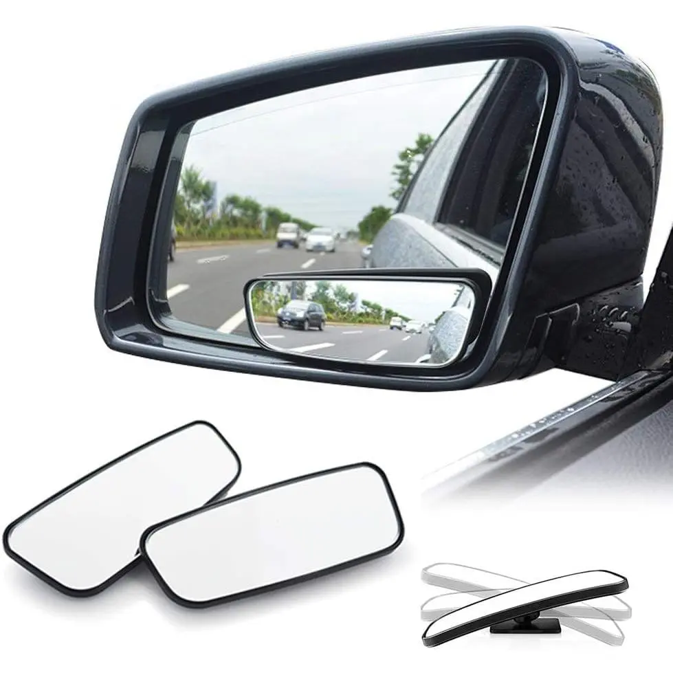 2pcs Universal Car Blind Spot Mirrors - 360-Degree Adjustable Wide-Angle Glass Rear Auxiliary Accessories, Weatherproof Adhesive Rectangle, Compatible with Universal Cars, SUVs, Trucks, Vehicles (Blindspotmirrors)