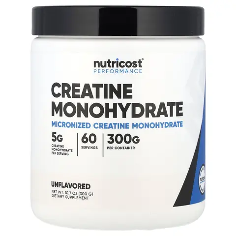 Nutricost Performance, Creatine Monohydrate, Unflavored, 10.7 oz (300 g)