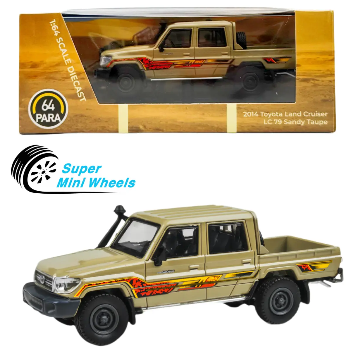 PARA64 1:64 2014 Toyota Land Cruiser 79 Sandy Taupe PARA64 1:64 2014 Toyota Land Cruiser 79 Sandy Taupe