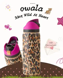 Owala FreeSip 32 oz Water Bottle Wild at Heart Urban Outfitters Leopard Cheetah