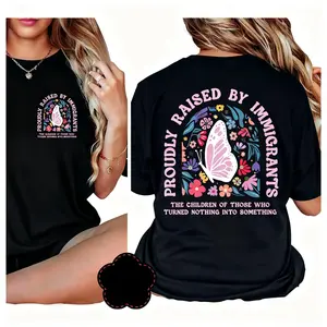 Proudly Raised By Immigrants Shirt, Immigrant Rights Tshirt, No Human Is Illegal tee, Social Justice, Immigrant Tee, Anti Republican Gift