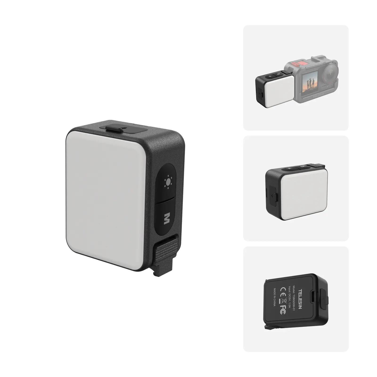 TELESIN Mini LED Vlogging Light Magnetic Video Fill Light for DJI Osmo Action 6 5 Pro 4 3, GoPro 13 12 11, Camera Cage Accessories, Photography Lighting for Content Creators
