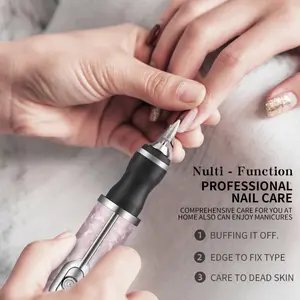 Electric USB nail polishing machine, portable and rechargeable mini portable nail drill for removing dead skin in manicure, silent rechargeable portable electric nail drill kit, LCD screen, nail shaping and polishing tools for manicure and pedicure
