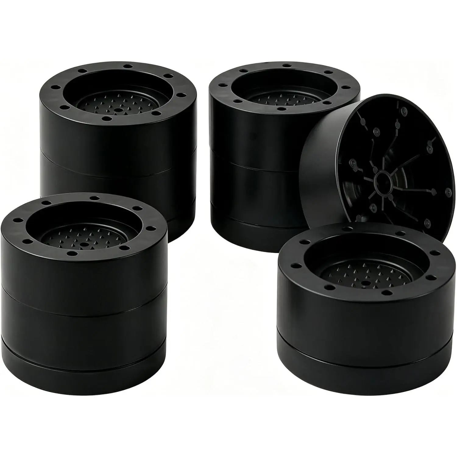 Bed Risers Adjustable Furniture Risers Heavy Duty Lifts Height 2 Inch, Round Bed Lifts Risers for Desk Table Couch Chair Sofa (Set of 4) (Black)