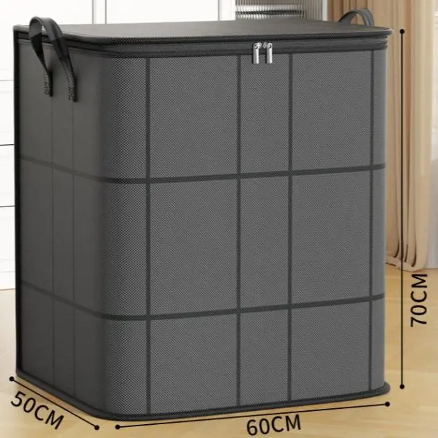 High-Capacity Fabric Organizer Bag with Reliable Zipper, Spacious Household Carryall for Bedding, Linens and Apparel, Ideal for Closet Storage and Moving Preparation
