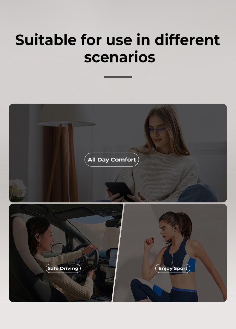 ERAZER XP6 Wireless Earbuds OWS Open Bluetooth 6.0 Earphones Support Playing Music Phone Calls Wireless Headphones,High Sound Qulity, IPX5 Waterproof & Sweatproof