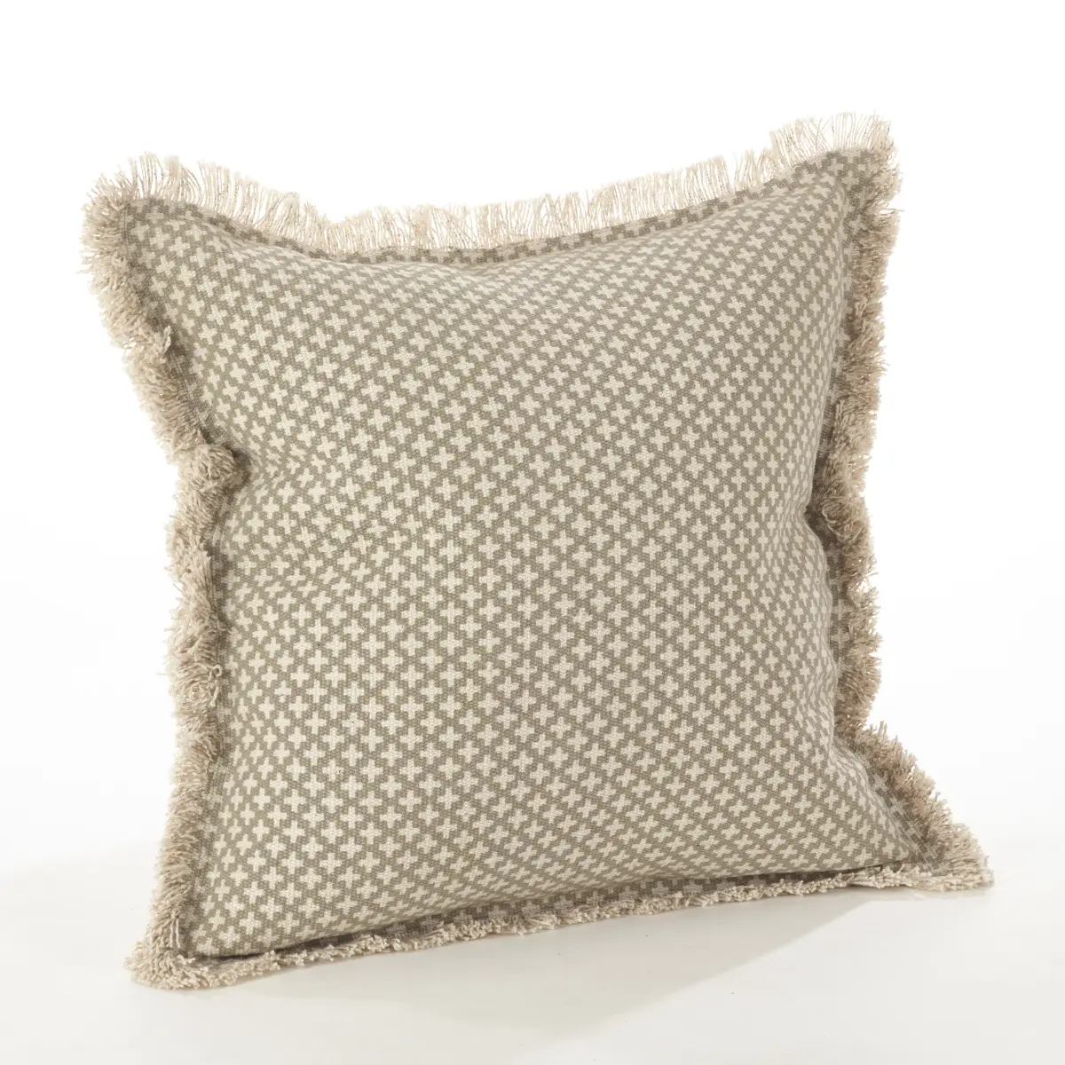 212 MAIN 20 in. Square Contemporary Corinth Moroccan Tile Design Down-Filled Cotton Throw Pillow with Duck Feather Insert, Home Decorative Cushion for Home Use, Duck Feather Inserts