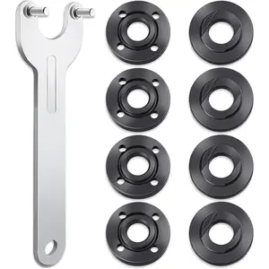 9PCS Angle Grinder Nut Angle Grinder Flange Wrench, Premium Flange Metal Lock Nut with Storage Bag, Compatible with Milwaukee Makita Metabo Dewalt Bosch Ryobi Decker 4.5" 5" 5/8-11 Replacement Part
