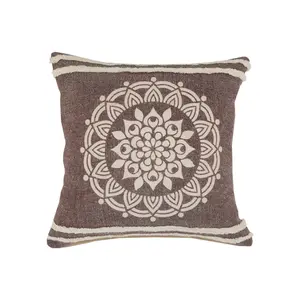 HomeRoots Brown Striped 100% Cotton Throw Pillow Set of 2 - 4x20x20 in. Zippered Cushion Covers, Cotton Seat Cushion, Home Decorative Pillows