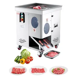 VEVOR Meat Cutter Machine, 1100W Meat Slicer, 1102 lb/h Commercial Meat Cutting Machine, Stainless Steel, 5 mm Thickness, Detachable Blades, Electric Food Slicer for Kitchen Restaurant Supermarket