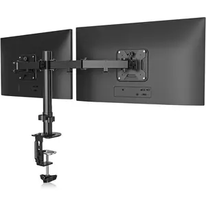 Dual  Desk Mount, Adjustable Dual  Arm for 2  Screens up to 27 inch, Dual Gas Spring  Arm, Holds up to 22 lbs Each, VESA 75x75/100x100 mm, Black (MD9442)