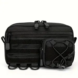 Durable Tactical EDC Kit with MOLLE System, Compact Nylon Waist Bag with Zippered Compartments for Travel and Outdoors, Available in