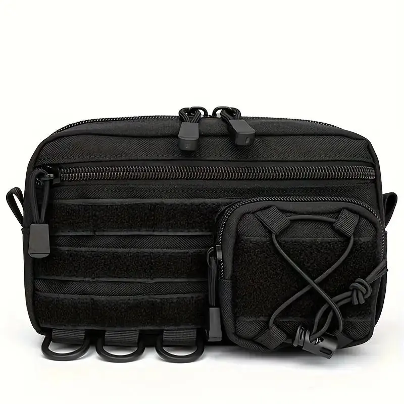 Durable Tactical EDC Kit with MOLLE System, Compact Design Portable Nylon Waist Bag with Zippered Compartments for Travel and Outdoors, Available in