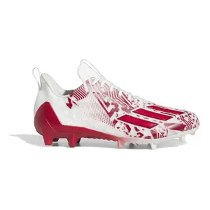 adidas Mens Adizero 12.0 Mismatch Football Sneakers Shoes - Red, White adidas Mens Adizero 12.0 Mismatch Football Sneakers Shoes - Red, White