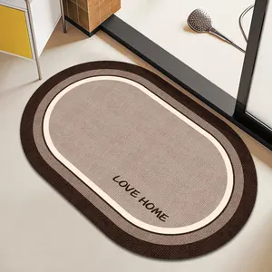 1pc Algae Mud Bath Mat, Super Absorbent Non-Slip, Quick Dry, Durable, Ideal for Bathtub & Shower Room, Home Decor, Rubber Bottom