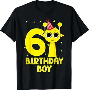 Sprunki kids 6th birthday | Boy birthday Sprunki birthday T-Shirt