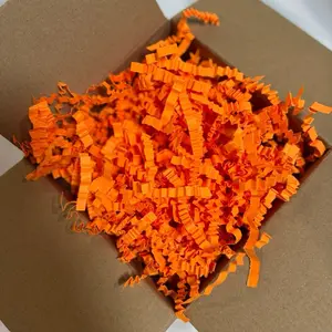 Vibrant Orange Crinkle Paper Filler – Thick Cut Gift Box Shred