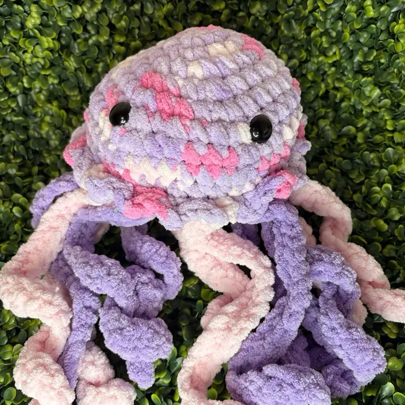 Pink & Lilac Large Handmade Crochet Jellyfish Plush | Soft Jellyfish Stuffed Animal | Cute Amigurumi Ocean Gift