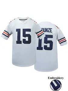 Men's American Football Jersey, V Neck Loose Fit Chicago #15 Rugby Jersey, Breathable Short Sleeve Top, Perfect for Training & Competition, Unisex All Seasons,Gift for Training,Thanksgiving,Christmas,New Year