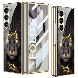 Request for a Case for The for galaxy Z Fold 6, Featuring HD Protective Film, a Stylish Lion Design, a Glass Back, And a Fully Covered Electroplated Hard Frame, Android Phone, Phone Case Pro Max, Phone For Android, Unique Phone, Cute Phone