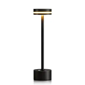 Cordless Metal Desk Lamp,Portable LED Table Lamp with Touch Sensor,3 Color Rechargeable Lamp,3-Levels Brightness Lamp,Night Light for Kids Nursery,Bedside Lamp,Dining Room Lamp