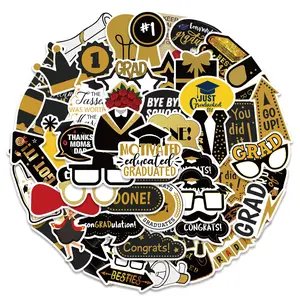50pcs/set of Stickers for Graduation Season Suitable for Mobile Devices, Computers, Refrigerators, Bicycles, Cars, Helmets, Bicycle Wheels, Fenders, Bumpers, Car Windows, And Toolboxes，graduation gift，graduation decoration, Universal Car Sticker
