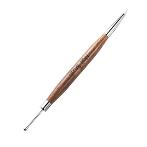 1Pcs Double-ended Nail Art Brush Silicone Carving/Painting Flower Nail Pen Gel Polish Glue Adjusting Embossing DIY Manicure Tool