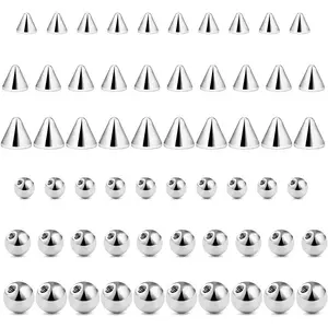 40-60PCS 14G 16G 3-6mm 316L Surgical Steel Replacement Balls Spikes Body Jewelry Piercing Barbell Parts Screw Bead for Women Men