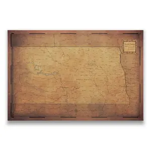 Push Pin North Dakota Map (Pin Board) - Golden Aged
