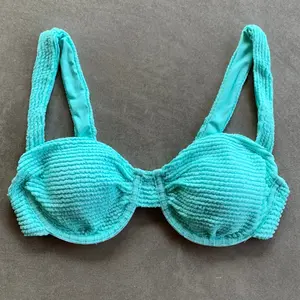 Curazao Blue Textured Carolina Underwire Bikini Top