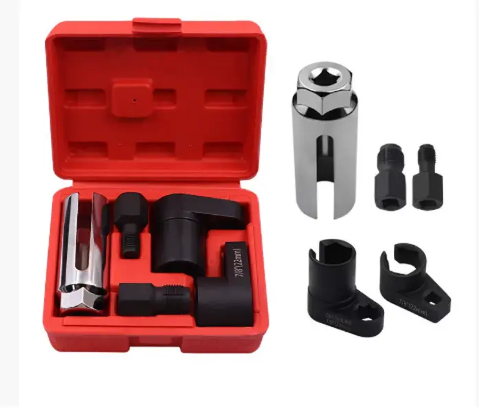 5 PCS Automotive Oxygen Sensor Removal Tool Kit - Offset O2 Sensor Wrench Remover, Thread Chaser for Cars,father'sdaygifts Field Mechanic Tools