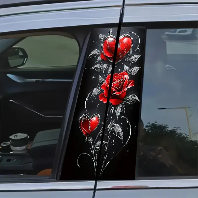 Rose Pattern Car Sticker, Stickers For Cars, Waterproof & Anti-scratch Car Decal, Decal For Cars, Car Decoration Accessories for Car, Laptop, Car Decorative Sticker, Universal Car Sticker, Vehicle Decoration, Car Decorations