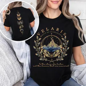 Acotar Velaris Tshirt Feyre Archeron Rhysand High Lord Night Court Tee Sjm Shirt 100% Cotton Casual Short Sleeve T-shirt for Summer