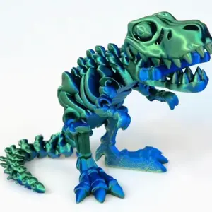 3D Printed Tyrannosaurus Rex Skeleton Model, Jointly Moveable Dinosaur Decor, Stress Relief Toy for Adults, Perfect Gift for Kids