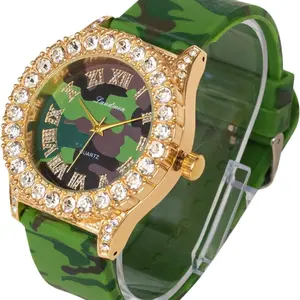 Iced Out Mojssanite Silicone Band Bling Luxury Statement Men Women Kids Hip Hop Watch Perfect Gift