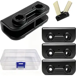 4Pcs 2-Way Black Rectangular Bracket Truss Connector Replacement Parts for Pop-up Gazebo Canopy Tent