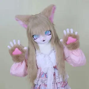 Fursuit Head Kigurumi Kig Furry Mask Cosplay Costume Furry Headbase Cat Rabbit Doll Animal Cosplay Halloween Costume Kids Gift