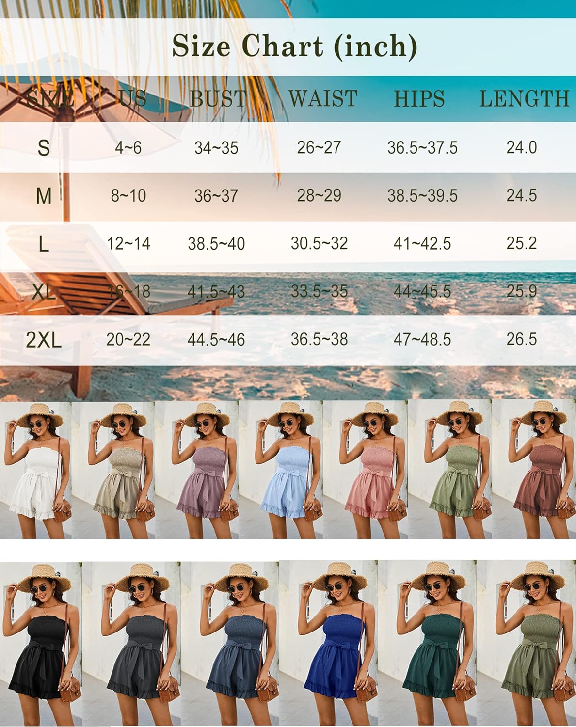 GRACE KARIN Women's Plain Cotton Linen Smocked Short Rompers, Casual Adjustable Spaghetti Strap Wide Leg Short Romper for Summe Ladies Clothes for Daily Wear Womenswear GRACE KARIN Women's Plain Cotton Linen Smocked Short Rompers, Casual Adjustable Spaghetti Strap Wide Leg Short Romper for Summe Ladies Clothes for Daily Wear Womenswear