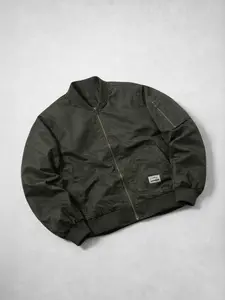 Men’s MA-1 Flight Jacket | Classic Military Windbreaker | Loose Oversized Pilot Jacket | Vintage Streetwear Tactical Jacket | Harajuku Urban Boy Style Jacket | Heavyweight Matte Fabric Workwear Top | Unisex Casual Collegiate Flight Jacket | No Date